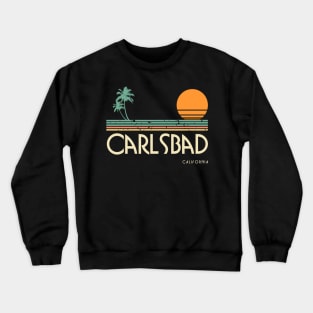 Carlsbad California Sunset and Palm Trees Crewneck Sweatshirt